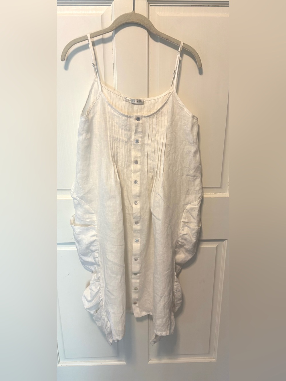 Katie Hosking ivory linen sundress women’s dress m medium minimalist luxury